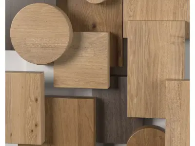 Wall shapes Decoration - Wood - 45cm - Collection - Part 7 3D model
