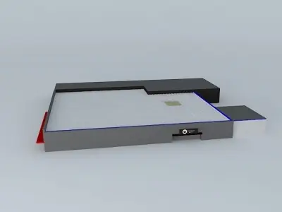 Super U flat surface with line Free 3D model