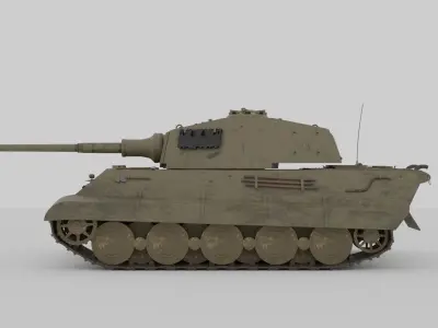 WW2 King Tiger II - 3D Model Low-Poly Low-poly 3D model
