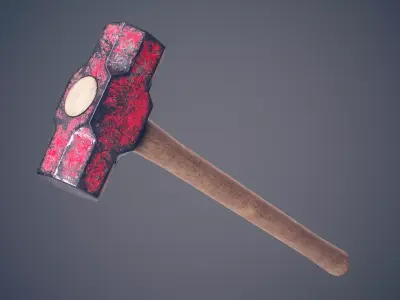 Worn Sledgehammer Low-poly 3D model