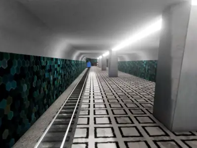 Subway Stations Low-poly 3D model