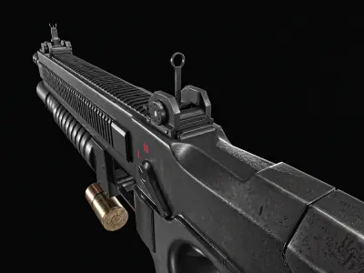 Modular Rifle Caseless   MR-C Low-poly 3D model