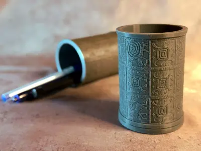 Ancient Geometric Pen Holder 3D print model