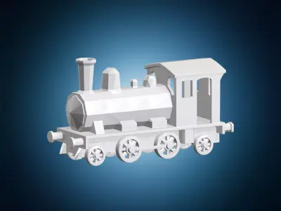 Low Poly Freight Engine 3D Print Model 3D print model