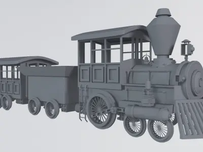 Locomotive 3D Model Low - Poly Low-poly 3D model