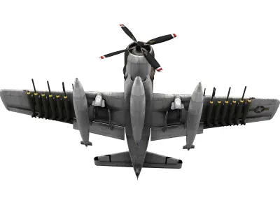 Douglas A-1 Skyraider Low-poly 3D model