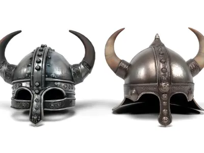 Viking helmets 2 Low-poly 3D model