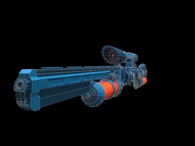 Future Sniper-Rifle Low-poly 3D model