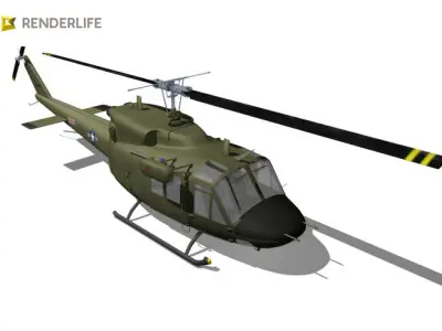 Huey Bell UH-1 helicopter 3D model