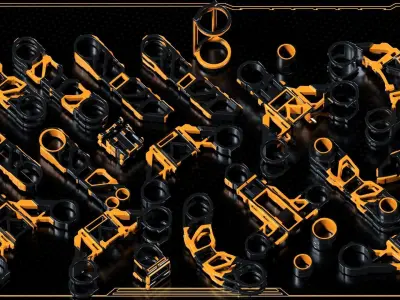 Sci-Fi Hard Surface KITBASH DETAILS PACK   3D model