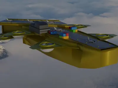 Flying Military Ship 3D model