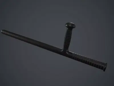 Police Plastic Stick PBR Game Ready Low-poly 3D model