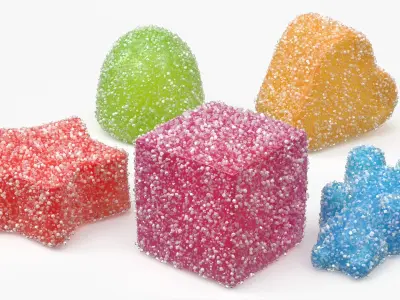 Assorted Gumdrops Sugar Coating Set Multicolor 3D model
