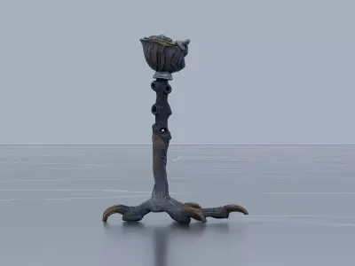 Tibetan bird claw lamp stand 3D model