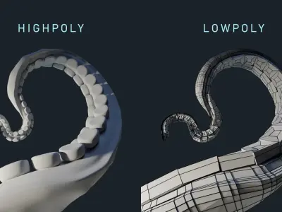 Octopus Base Mesh Low-poly 3D model
