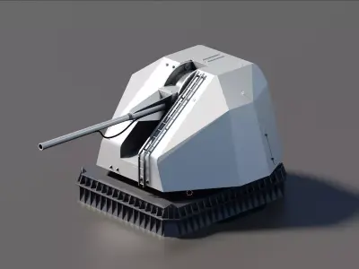 DCN GIAT 100mm naval gun 3D model