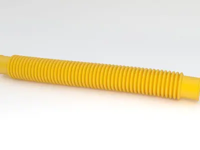 Hog Oval Corrugated Hose 01 Yellow 3D model