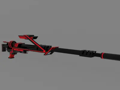 sniper rifle 3D model 10