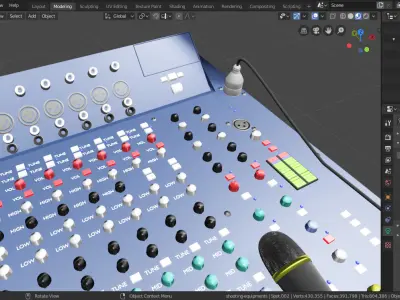 Custom professional sound mixer Free low-poly 3D model
