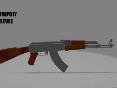 AK-47 Low-poly 3D model 4