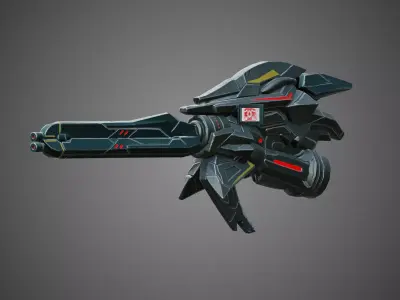  Futuristic Plasma Cannon 3D Model Low-poly 3D model
