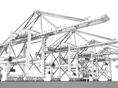 Harbour Cargo Crane 3D model