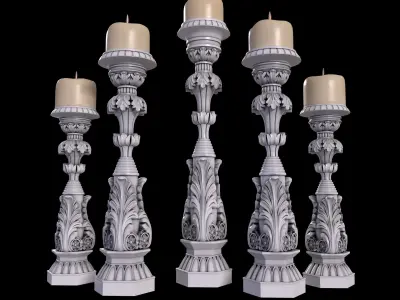 Candlestick for Render and CNC and 3D Print 3D model