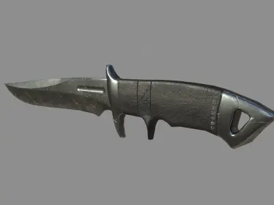 Tactical Knife Free low-poly 3D model buy