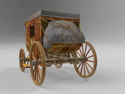 Stagecoach 3d model horse drawn carriage 3D model
