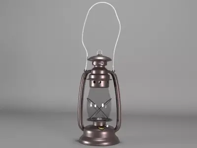 Old Oil lantern Low-poly 3D model