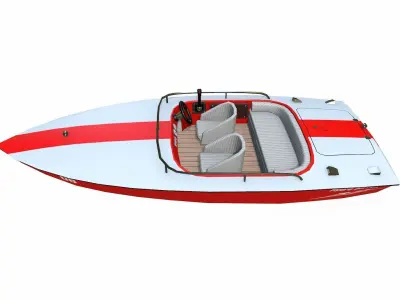 Speedboat Low-poly PBR Low-poly 3D model
