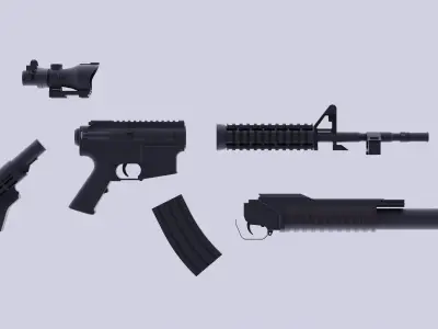 M4 Carbine 3D model 2