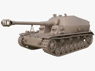 Tank Vehicle Clay Mentalray 3D Model Pack