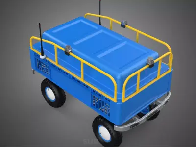 AUTONOMOUS ROBOT PLATFORM CART UTILITY VEHICLE CARGO DELIVERY 4W 3D model
