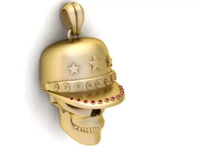  Military Skull Helmet Pendant 3D Printable Model 3D print model
