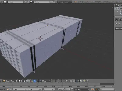 Rectangular Hollow Bars Free low-poly 3D model