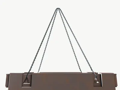 Chain and Hook Low-poly 3D model