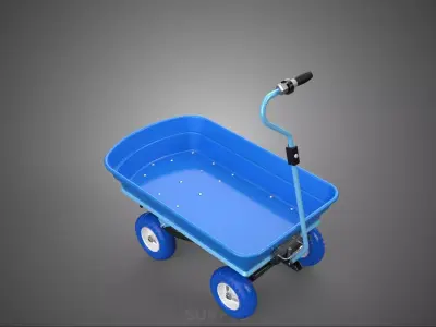 MOTORIZED BEACH SAND SEA CART WAGON TROLLEY DOLLY TRUCK TRAILER 3D model