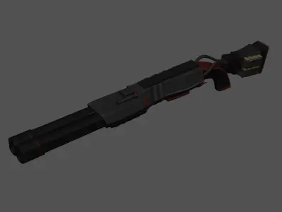 Sci-Fi Black Shotgun - Gun - Weaponry Low-poly 3D model