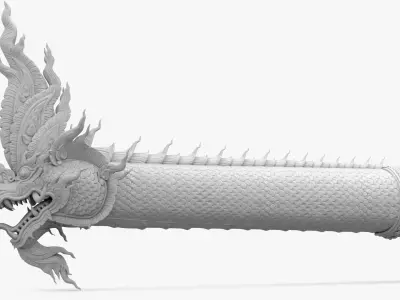 Naga Dragon White 3D model