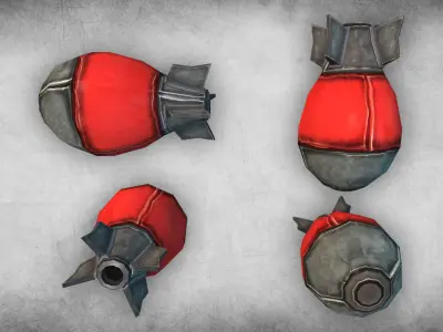 Cartoon Bomb 01 Low-poly 3D model