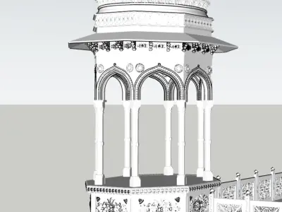 Gatore Ki Chhatriyan  Traditional Indian Architectural 3D Model 3D model