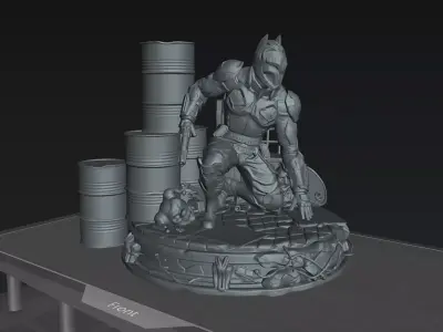 Toxic Chaos Masked Vigilante Statue STL 3D Print 90mm 3D print model