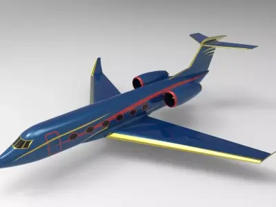 Private Jet  Low-poly 3D model