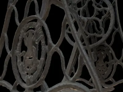 Antique Singer sewing machine stand 3D model