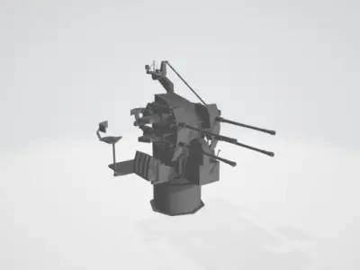 GERMAN WW2 FLAK AA GUN Low-poly 3D model purchase