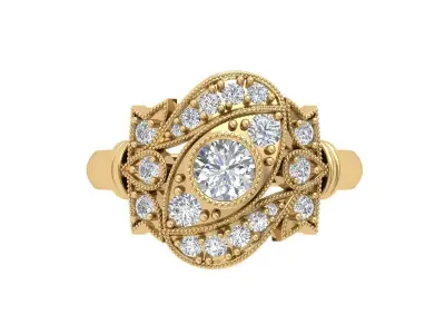 Art Deco Ring 3D print model 24