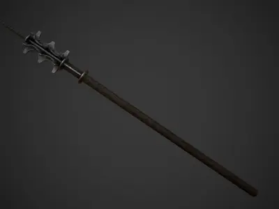 Eveningstar Two-Handed Mace Low-poly 3D model