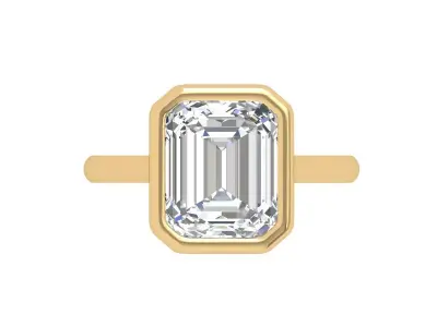 Emerald Solitaire Ring 3D print model 42