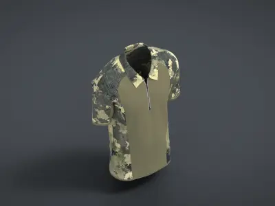 Military Outfit - T-shirt Low-poly 3D model 33